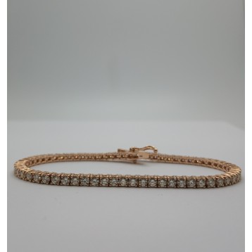 5CT 14KT ROSE GOLD TENNIS BRACELET 7"